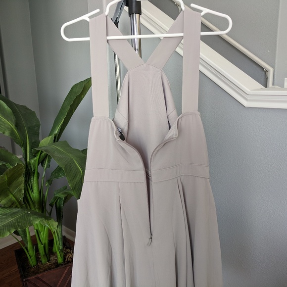 NWT Lulu's Forevermore gray skater halter dress - Picture 3 of 8